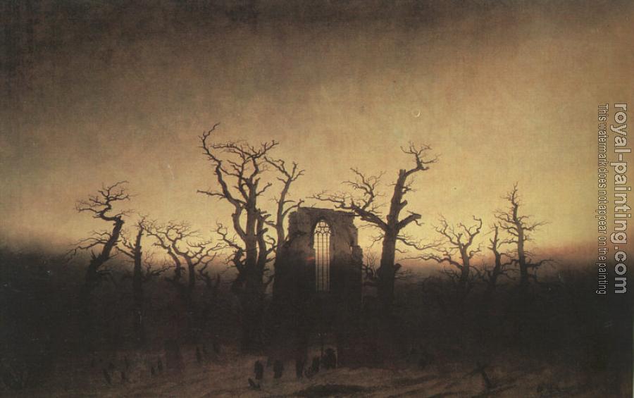 Caspar David Friedrich : Abbey in an Oak Forest